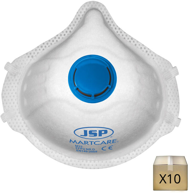 x10 Masques FFP3 avec valve à usage unique MARTCARE JSP