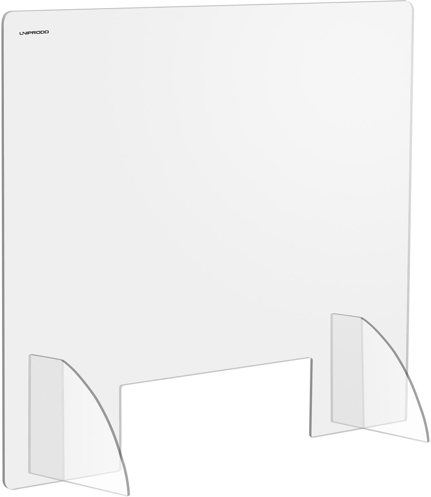 Uniprodo Sneeze Guard - 95 x 80 cm - acrylic glass - pass-through 30 x 10 cm