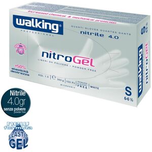 Walking Guanti In Nitrile Monouso  Nitrogel Bianco