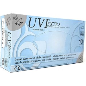 Gardening UVI Extra - Guanto monouso in Vinile Senza Talco Taglia S, 100 Guanti