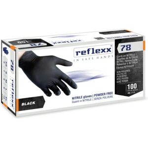 Reflexx Guanti in Nitrile Neri Senza Polvere 100 PZ, M