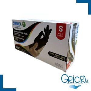 Bericah Smilex Skin Black Guanti in Nitrile Senza Polvere - S