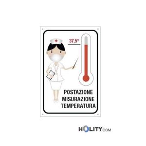 Cartello Per Indicare La Postazione Misurazione Temperatura H31_199
