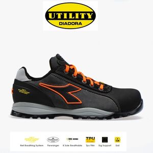 Scarpe Antinfortunistica Diadora Utility Glove Tech Low Pro S3 Sra Hro Esd - Colore Asfalto/arancione Fluo Cod. 701.173528