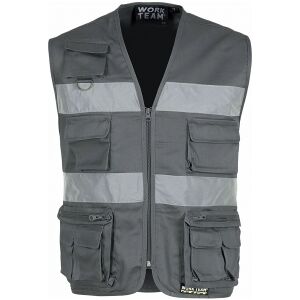 Workteam 100 Gilet tipo safari multitasche neutro o personalizzato