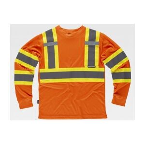 Workteam 100 T-shirt riflettente-fluorescente manica lunga neutro o personalizzato