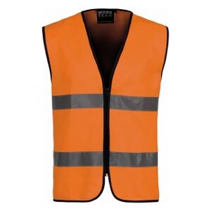 Workteam 100 Gilet chiusura con cerniera e bande alta visibilità neutro o personalizzato