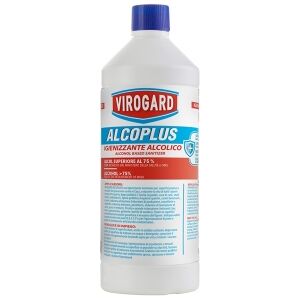 Gedshop 1008 IGIENIZZANTE PER SUPERFICI E TESSUTI VIROGARD ALCOPLUS FLACONE DA 1 LITRO neutro o personalizzato