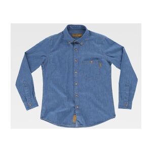 Workteam 100 Camicia donna manica lunga in cotone denim neutro o personalizzato