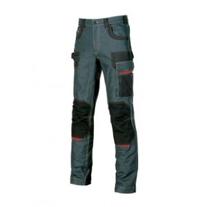 U-Power 100 Pantalone Platinum Buttom in tessuto jeans stretch neutro o personalizzato
