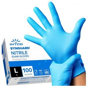 Intco Medical 100 Guanti Monouso Taglia L In Nitrile Azzurri Intco Synguard