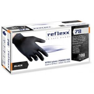 Reflexx Guanti In Nitrile Monouso Taglia L Neri 78 Confezione 100 Pz