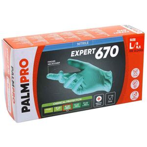 100 Guanti Nitrile Verde Icoguanti Palmpro Expert 670 Taglia L 8-8,5