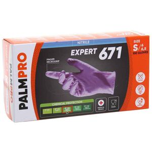 100 Guanti Nitrile Viola Icoguanti Palmpro Expert 671 Taglia S 6-6,5