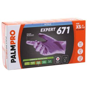 100 Guanti Nitrile Viola Icoguanti Palmpro Expert 671 Taglia Xs 5-5,5