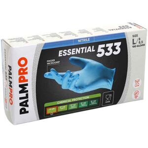 100 Guanti In Nitrile Azzurro Icoguanti Palmpro Essential 533 L 8-8,5