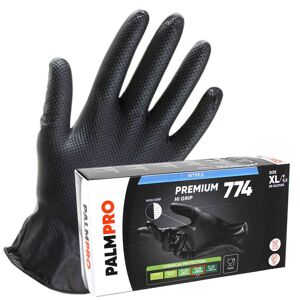 50 Guanti In Nitrile Nero Icoguanti Palmpro Premium 774 Hi-Grip