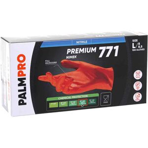 100 Guanti In Nitrile Arancio Icoguanti Palmpro Premium 771 Nimek Taglia L 8-8,5