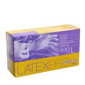 100 Guanti In Lattice Monouso Icoguanti Latex Pro Powderfree L 8-8,5