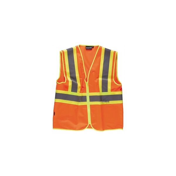 workteam 100 gilet riflettente-fluorescente con collo a v neutro o personalizzato