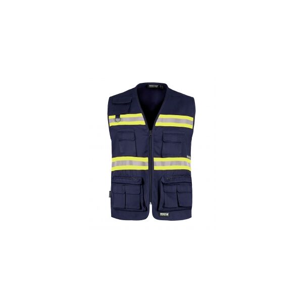 workteam 100 gilet estivo con bande riflettente-fluorescente neutro o personalizzato