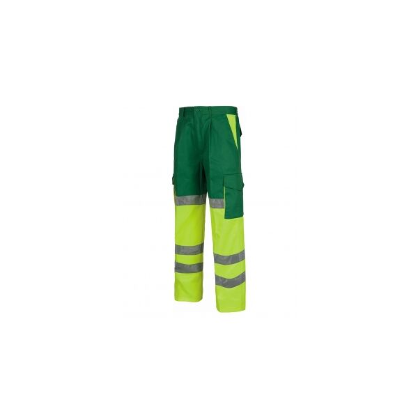 workteam 100 pantalone bicolore certificato alta visibilità fondo dritto neutro o personalizzato