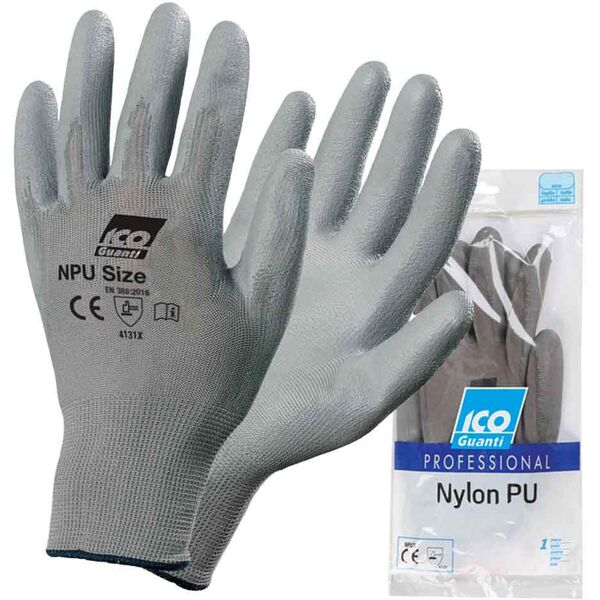 1 paio guanti da lavoro riutilizzabili in nylon icoguanti nylon pu