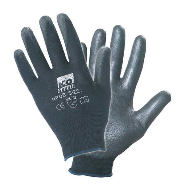 1 paio guanti da lavoro riutilizzabili in nylon icoguanti hi-tact pu black xxl 10