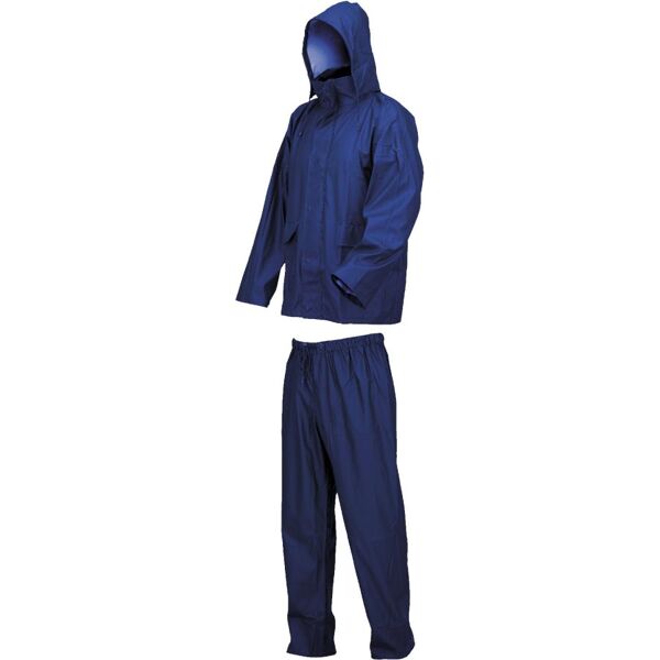 industrial starter 040-xl giacca impermeabile traspirante con pantaloni impermeabili completo antipioggia in pvc taglia xl colore blu - lluvia - 040-xl