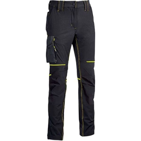 u-power fu189bc-xl pantalone da lavoro multitasche in nylon e spandex taglia xl colore nero - fu189bc-xl