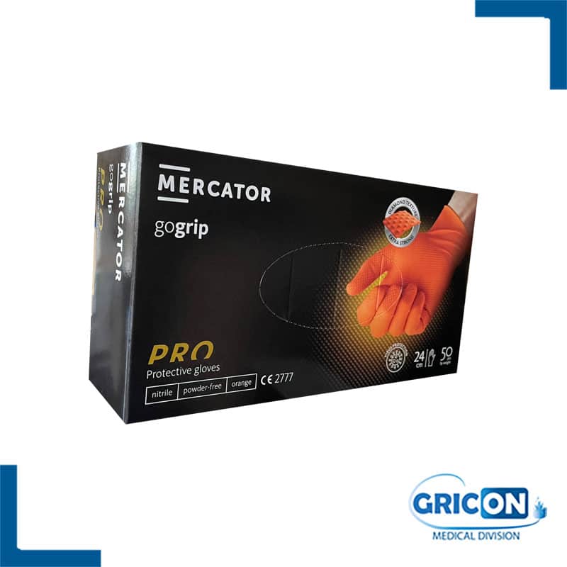 Mercator GOGrip Guanti in Nitrile Spessorati Arancioni - XL