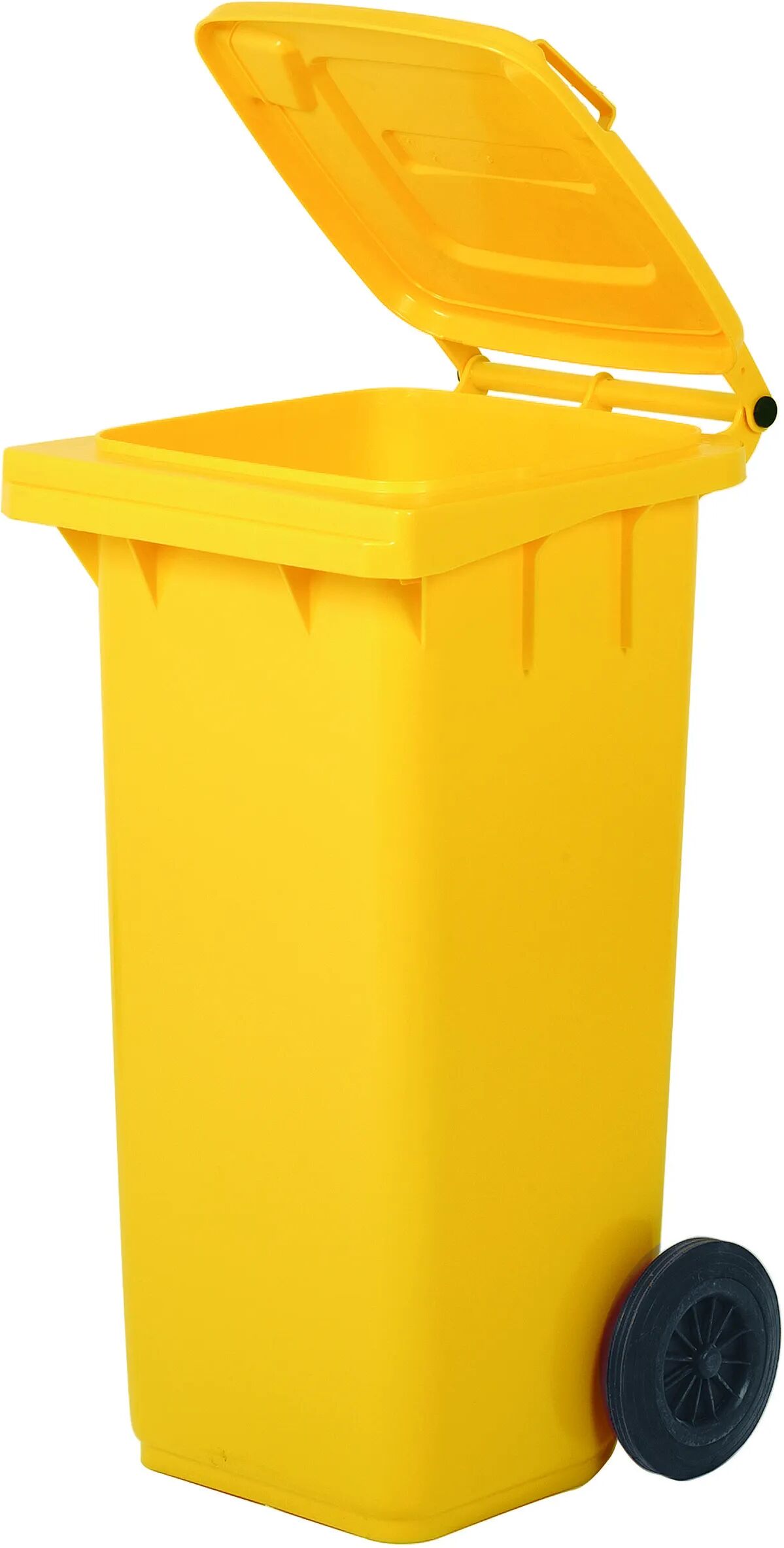 Bidone Carrellato Mobilplastic 120 L Giallo Con Coperchio