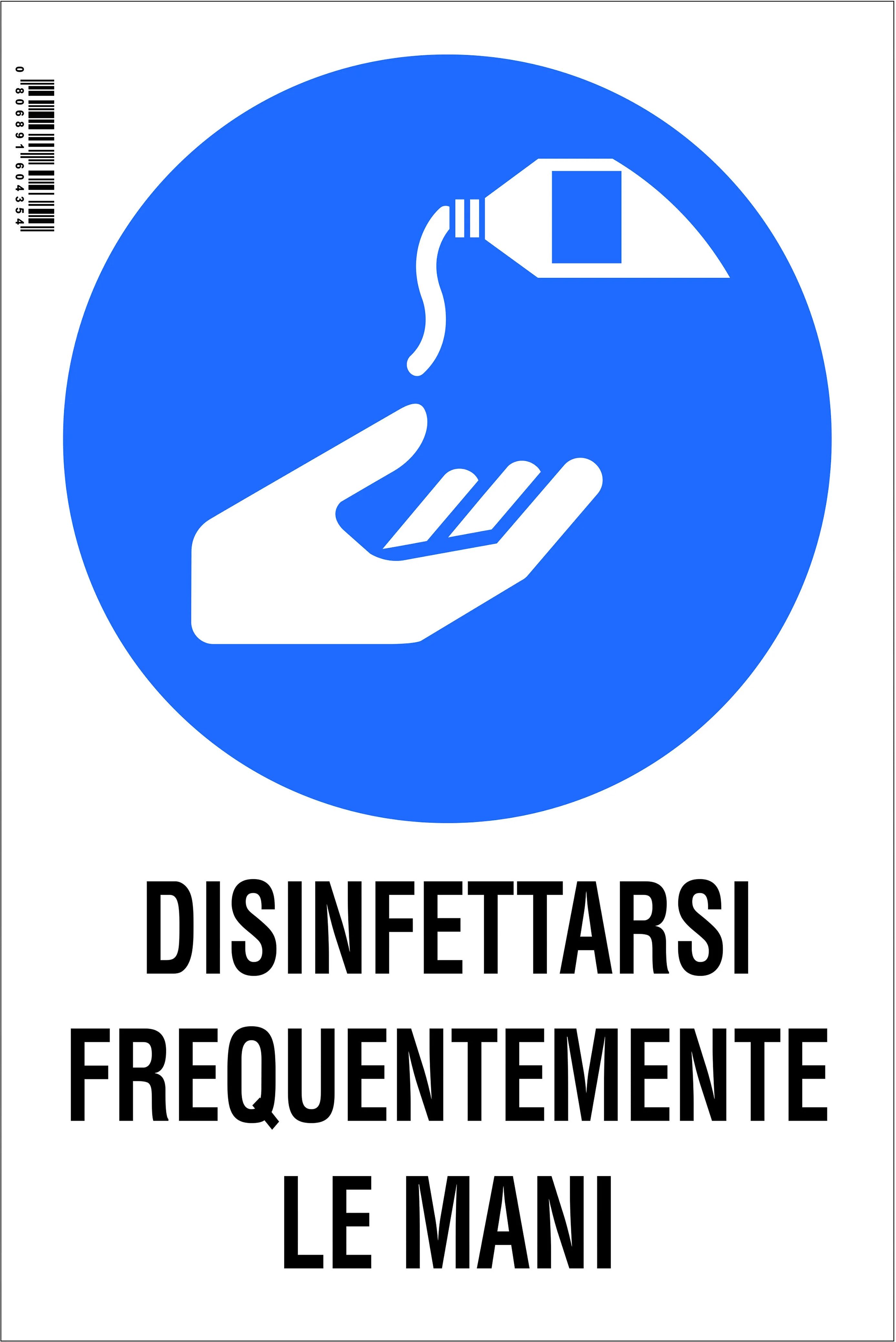 NUOVA ALGIS Cartello Disinfettarsi Le Mani In Pvc Rigido 20x30 Cm