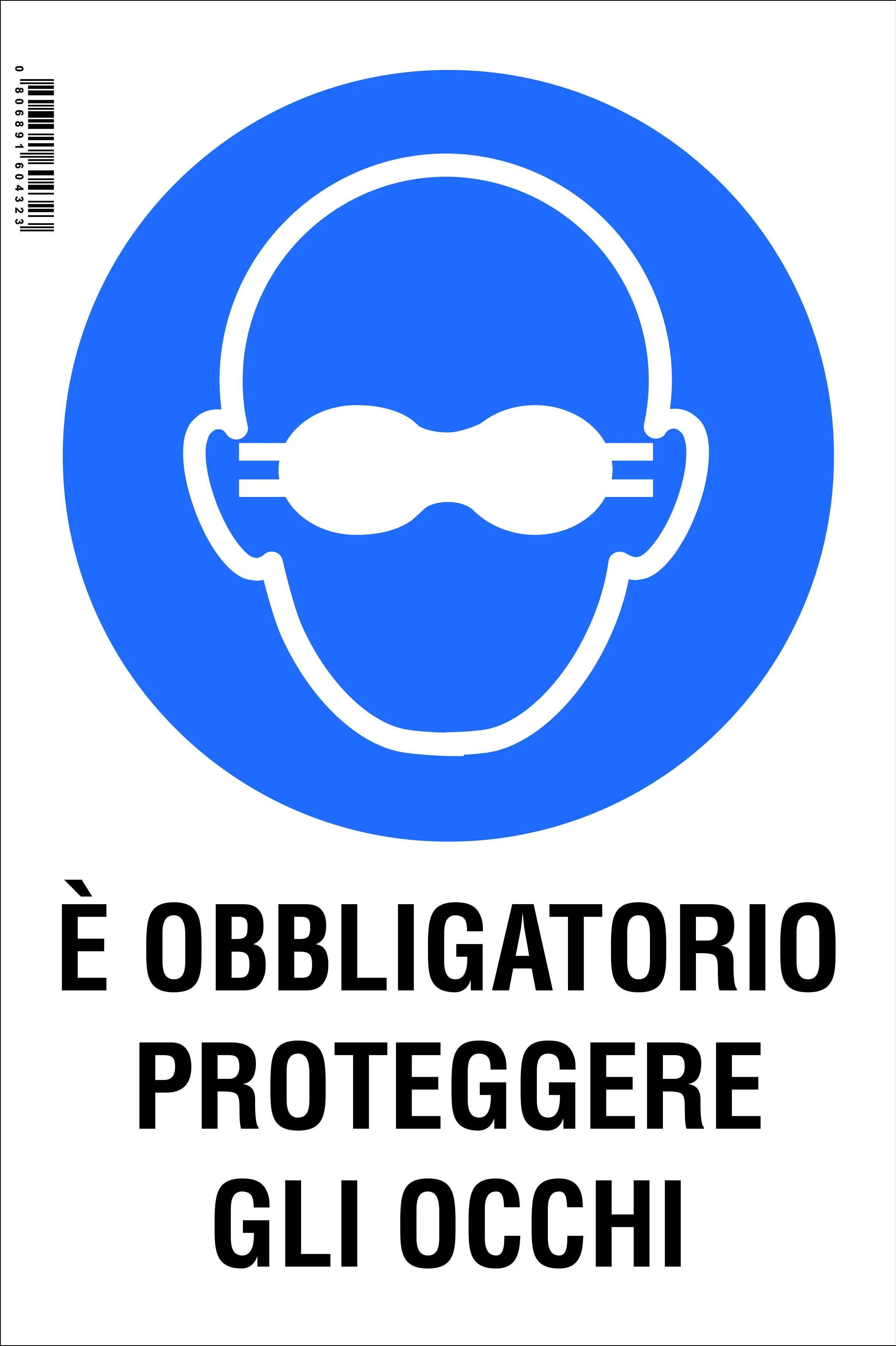 NUOVA ALGIS Cartello Obbligo Proteggere Occhi In Pvc Rigido 20x30 Cm