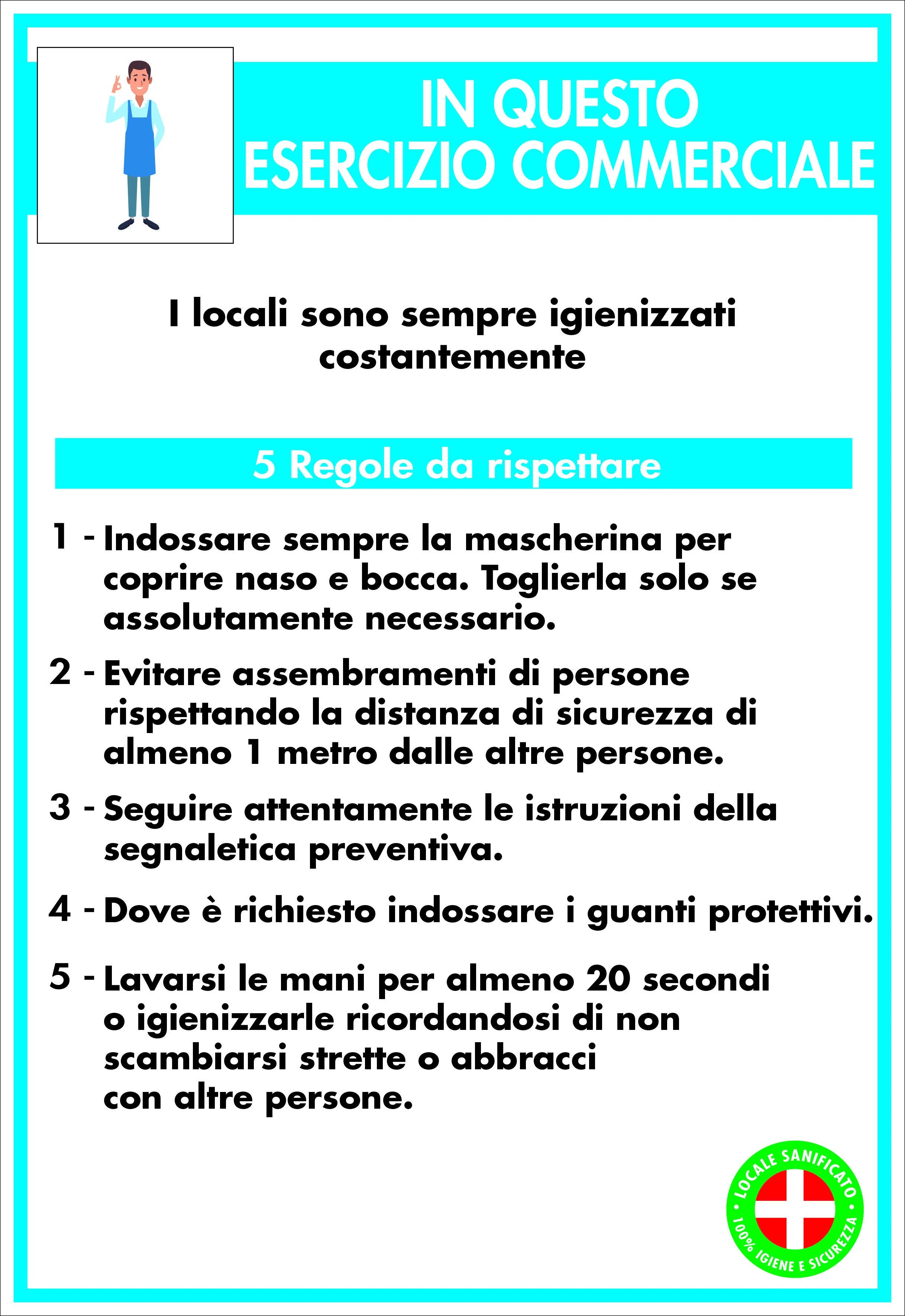 NUOVA ALGIS Cartello Esercizio Commerciale In Pvc Rigido 33x48 Cm