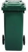 Bidone Carrellato Mobilplastic 120 L  Verde Con Coperchio