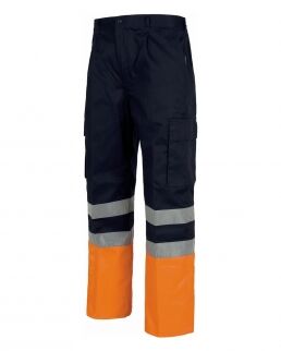 Workteam 100 Pantalone bicolore multitasche alta visibilità neutro o personalizzato