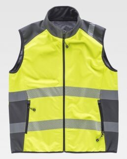 Workteam 100 Gilet Workshell alta visibilità combinato neutro o personalizzato