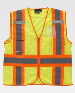 Workteam 100 Gilet in rete con cerniera neutro o personalizzato