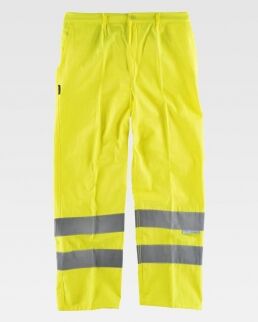 Workteam 100 Pantaloni alta visibilità con bande rifrangente neutro o personalizzato