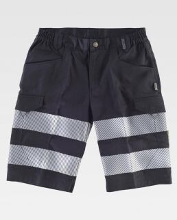 Workteam 100 Pantalone corto con bande riflettente segmentate neutro o personalizzato