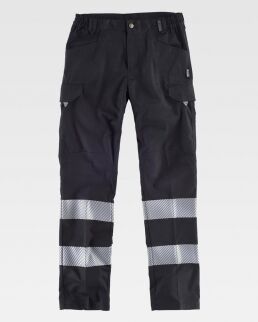 Workteam 100 Pantalone con bande riflettente segmentate neutro o personalizzato