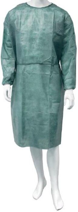 Vincal Camice Chirurgico Verde, Impermeabile, Non Sterile, Chiusura Con Lacci, Polsini In Maglina Cf 10 Pz