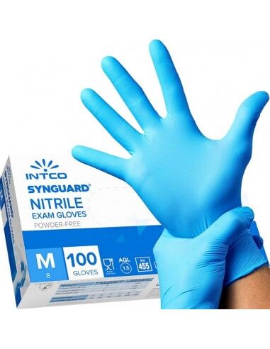 Intco Medical 100 Guanti Monouso Taglia M In Nitrile Azzurri Intco Synguard
