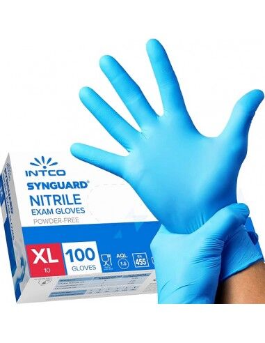 Intco Medical 100 Guanti Monouso Taglia Xl In Nitrile Azzurri Intco Synguard