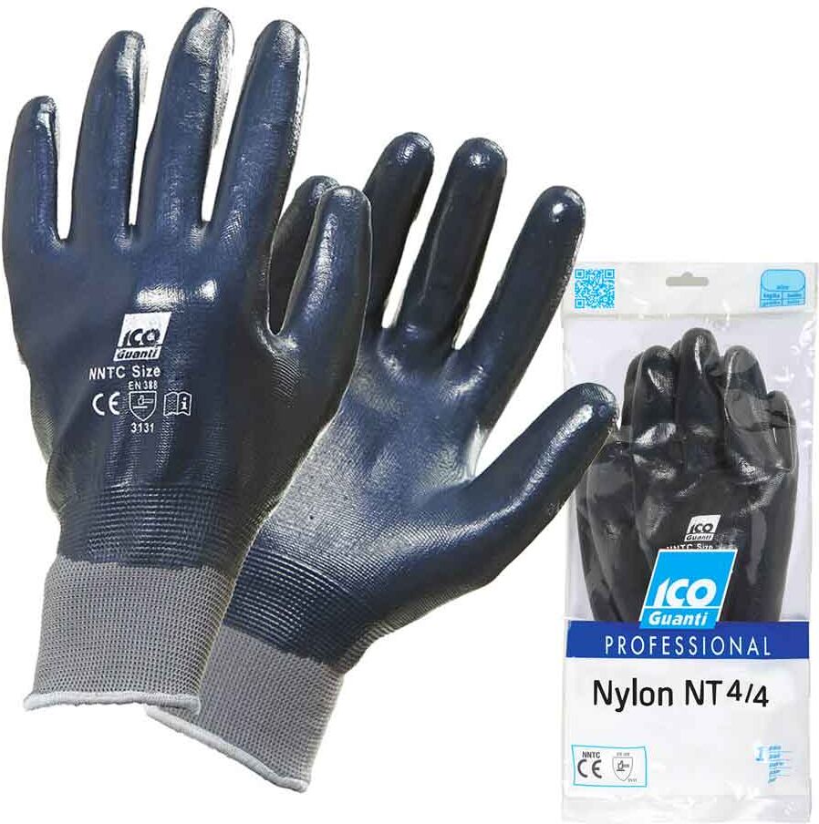 1 Paio Guanti Da Lavoro Riutilizzabili In Nylon Icoguanti Nylon Nt 4/4