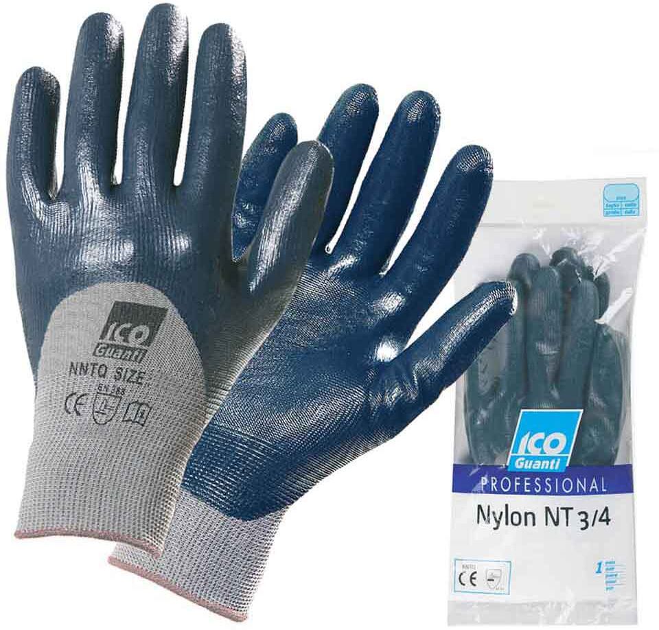 1 Paio Guanti Da Lavoro Riutilizzabili In Nylon Icoguanti Nylon Nt 3/4