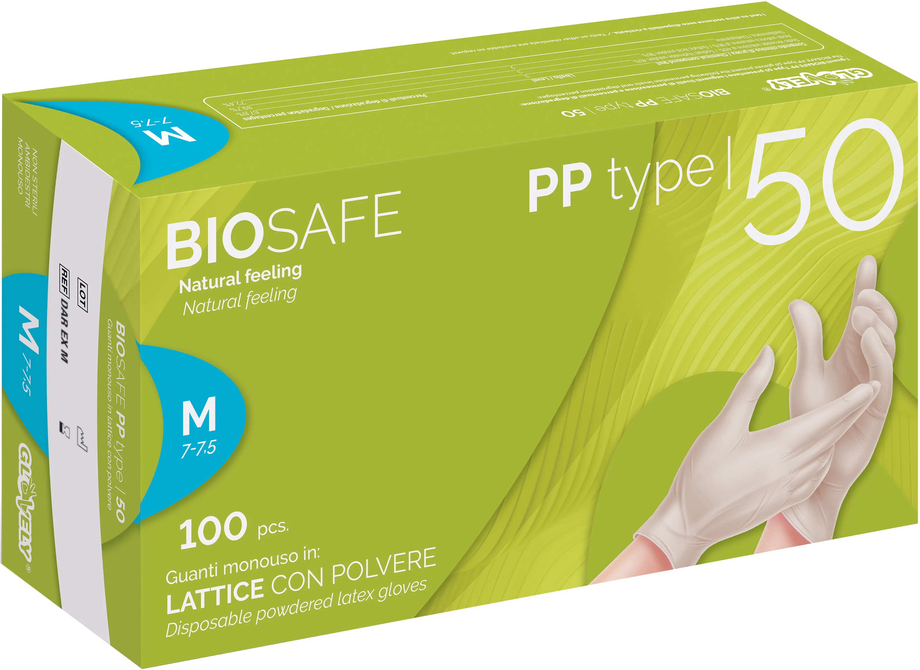 Tecnomat 100 GUANTI MONOUSO BIOSAFE PP IN LATTICE TAGLIA XL CON POLVERE DPI CAT III 5 g