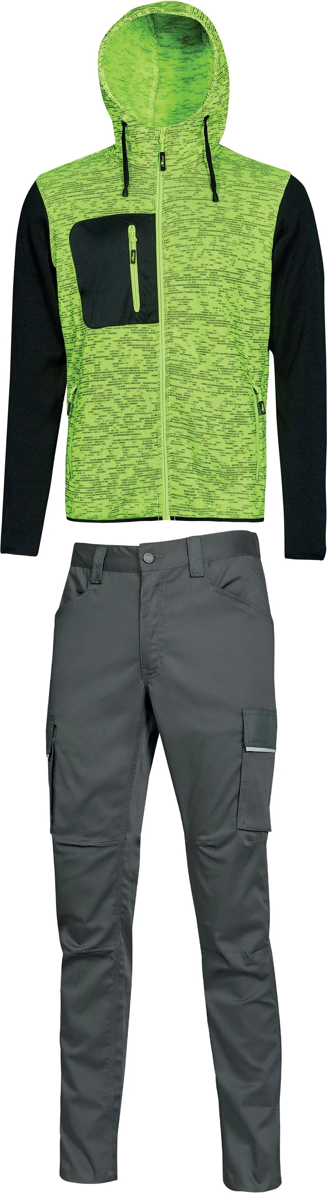 U-power SET PANTALONI E FELPA  TAGLIA M CRAZY RAINBOW GRIGIO NERO GIALLO