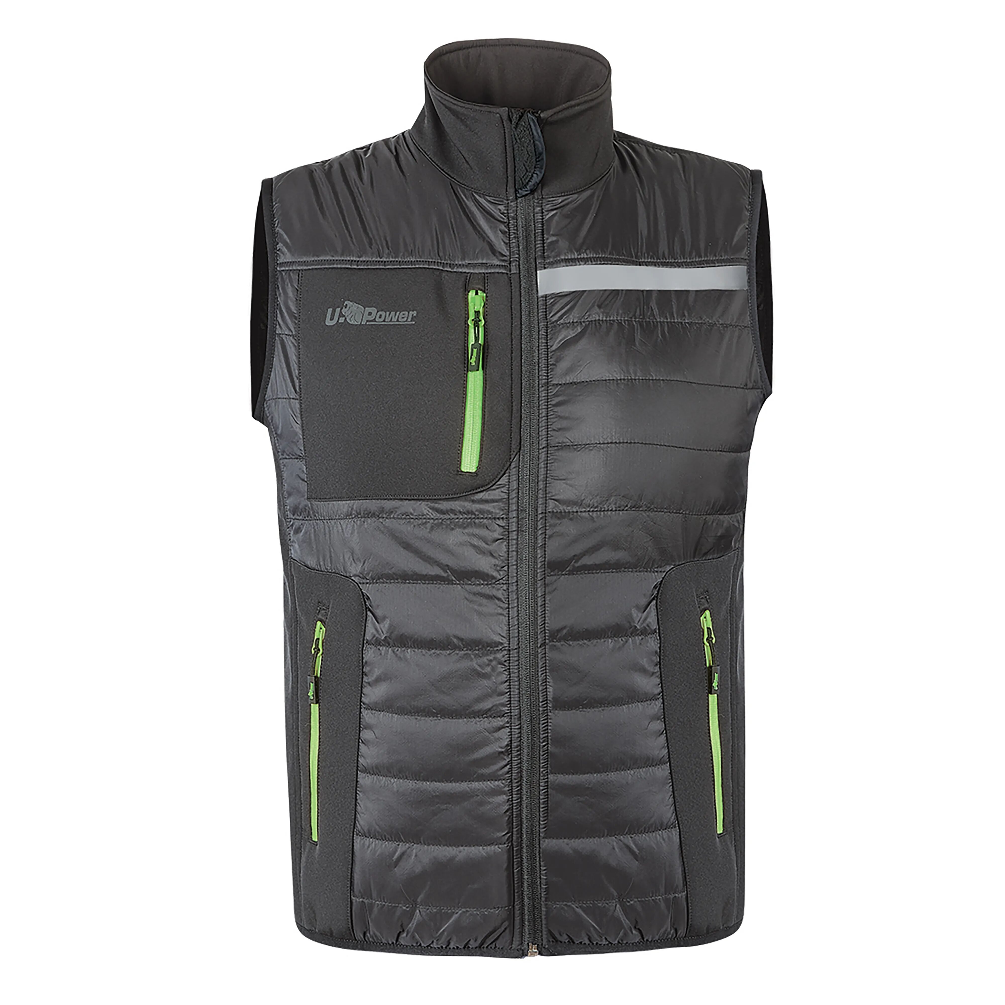 U-power GILET WALL  TAGLIA 3XL COLORE GRIGIO INSERTI VERDI IMBOTTITURA IN GRAFENE